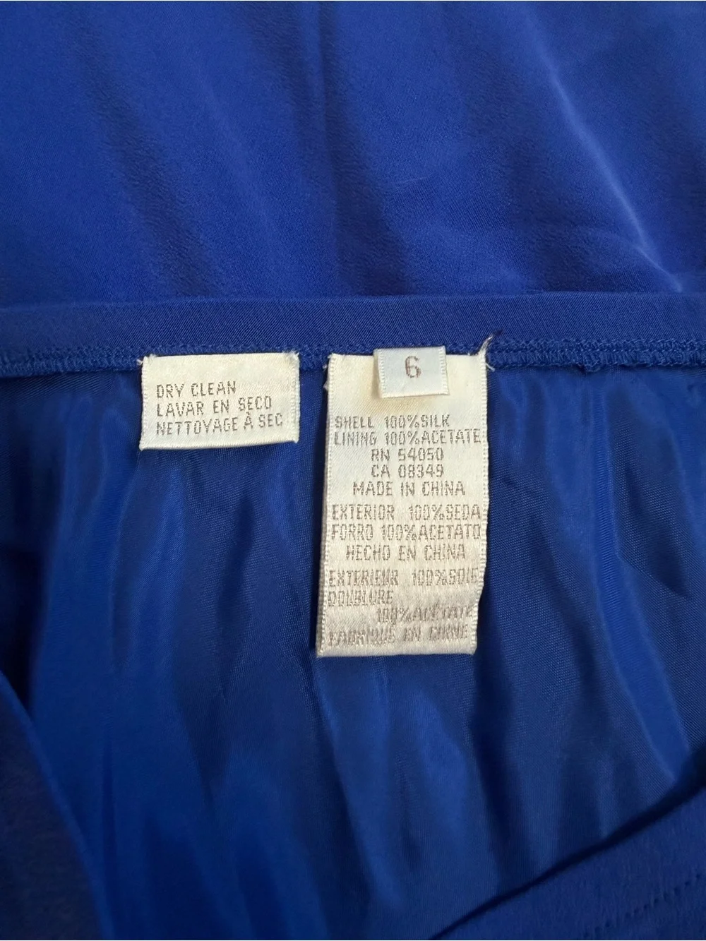 Vintage Lauren Ralph Lauren 100% Silk Maxi Skirt Royal Cobalt Blue Lined 6